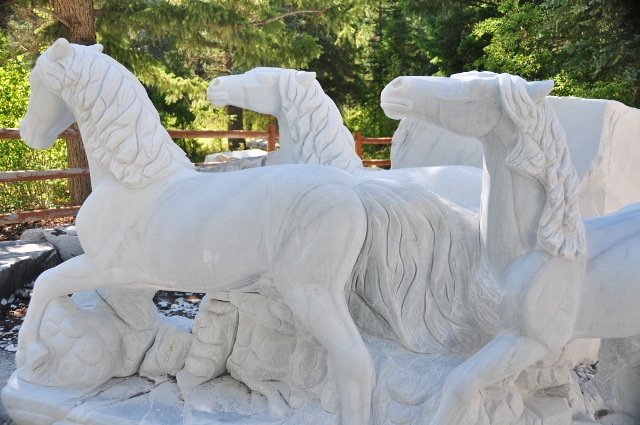 life-size horse sculpture